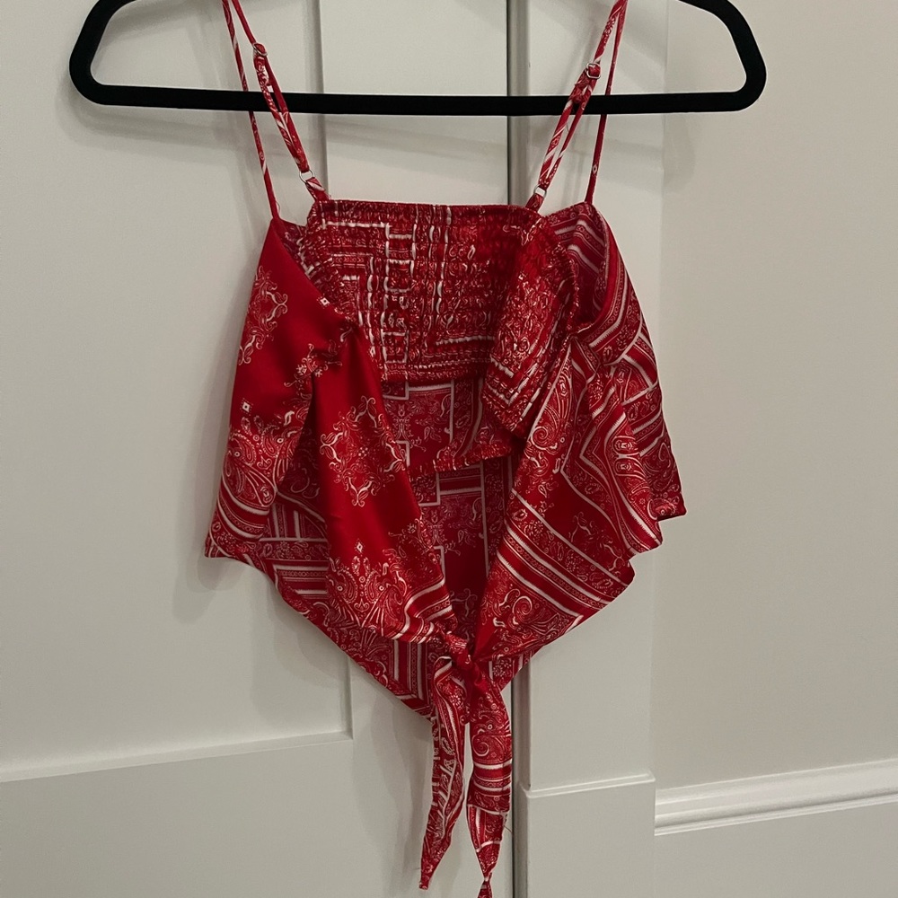 red bandanna shirt